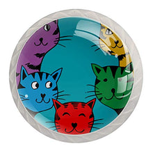 Fünf Comic-Katzen 4 PCS Pomelli per Porta, Pomolo per Mobile, Pomelli per Mobili con Viti, Maniglia per Armadietto, Pomelli per Porta, Pomelli per Cassetti per Porta, Armadio, Cassetto e Credenza