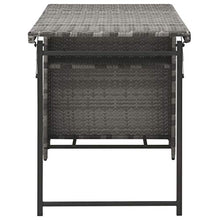 SKM Set da Pranzo da Giardino 5 pz Pieghevole in Polyrattan Grigio
