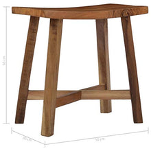 BIGTO - Sgabello da bagno in legno massello Suar 50 x 30 x 50 cm