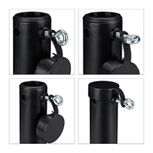 Relaxdays Punta per Ombrellone Spiaggia, Picchetto 40-52mm da Piantare nel Terreno, Plastica, Portaombrellone Mare, Nero