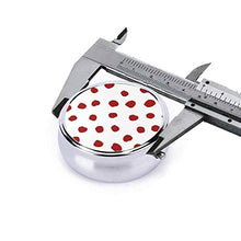Scatola rotonda per medicina portatile, mini portapillole in metallo, dispenser per pillole, borsa da tasca, regalo da viaggio, a pois rossi e bianchi