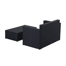 Outsunny Set Mobili Poggiapiedi con Cuscini da Giardino in PE Rattan