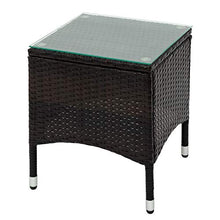 Pumpumly Set di mobili da balcone in polyrattan per 2 persone, 1 tavolo e 2 poltrone, resistente alle intemperie, per giardino, balcone e terrazzo, con cuscini per seduta marrone