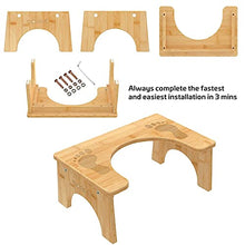 DORPU - Sgabello da bagno, in bambù, antiscivolo, per adulti, robusto e comodo sgabello da bagno (22,9 cm)
