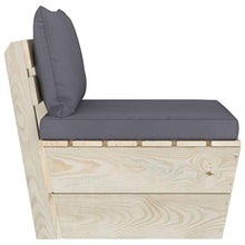 vidaXL Divano Centrale da Giardino su Pallet e Cuscini Legno di Abete