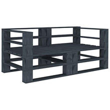 Tidyard Divano Pallet da Giardino a 2 Posti, Divano da Giardino a Pallet, Divani da Esterno in Legno Grigio