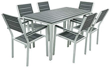 Set Tavolo e 6 Sedie da Giardino in Acciaio Altair Bianco e Grigio Antracite