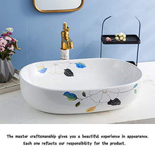 Lavabo Bianco Modello in Ceramica sopra Counter Basin per Aumentare Ovale Lavabo Bacino Bagno Lavabo Art Basin Home G