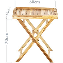 PrimeMatik - Vassoio Pieghevole per Esterni con Gambe 60 x 70 x 40 cm in Legno di Teak Certificato
