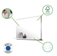 DOMTECH - Specchio da pare per bagno con mensole, colore bianco