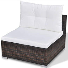 vidaXL Divano da Giardino 28 pz in Polirattan Marrone Sofa Tavolo Sgabelli