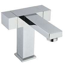 Sanlingo - Miscelatore cromato per lavabo con rubinetti cubici, stile moderno