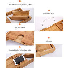 Vassoio Di Vasca Da Bagno, Regolabile Bagno Bambù Collocato Tablet Sapone Smartphone Vasca Da Bagno Scrivania, Bagni Ecologici Vassoio Rack Ripiani In Vetro, Adatti A Qualsiasi Vasca Da Bagno, 75-109x