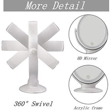 Mirror Specchio LED, Specchio cosmetico, Specchio cosmetico, Specchio Luminoso, Specchio da scrivania, Specchio Portatile, Specchio Quotidiano, Specchio di Bellezza (Bianco)