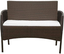 Fujiyan 4 pezzi di mobili da giardino con tavolo in vetro cubico,Brown