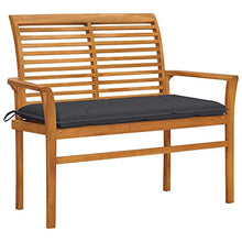 vidaXL Panca da Giardino con Cuscino Antracite 112 cm in Legno di Teak