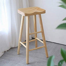 XuQinQin Nordic Solido Pine Bar Sgabello con pedana casa Sedia da Cucina sgabelli da Bar (Size : Medium)