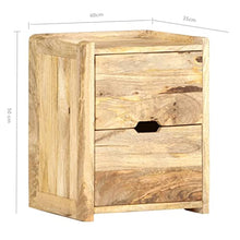 vidaXL Comodino 40x35x50 cm in Legno Massello di Mango
