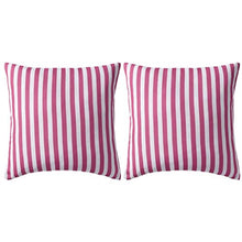 Zora Walter Cuscini per esterni a righe 45 x 45 cm, rosa, 2 pezzi con chiusura a cerniera
