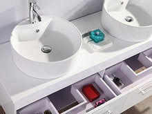 SIMBA Mobile Bagno Doppio LAVABO ARREDO Bagno Completo 150 cm RUBINETTI White Cardellino