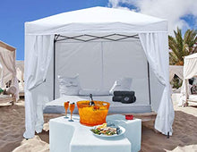 QUICK STAR Gazebo Pop-Up 2 x 2 m Bianco con 4 fianchi Easy Velcro con 2 cerniere