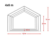 TOOLPORT Tendone Deposito 4 x 6 m PVC ca. 500g/m² Grigio Gazebo Magazzino Tenda Capannone