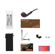 Pipa da uomo fatta a mano in tabacco, pipa vintage in legno radica, portatile senza vernice, con accessori, A2