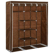 mewmewcat Armadio con Scomparti e Aste Marrone 150x45x175 cm in Tessuto