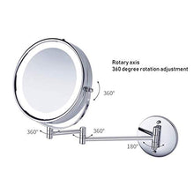 LHQ-HQ - Specchio da trucco a LED, specchio da bagno, con luci, a LED, con luce e specchio telescopico pieghevole da bagno, lente d'ingrandimento