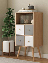 Elegante Semplicità Cassettiera Stile Scandinavo Nordico - Effetto Rovere Bianco e Chiaro con Gambe Affusolate - Dispone Di 4 Cassetti a Chiusura Morbida - Mobili per Camera da Letto Moderni e Contem