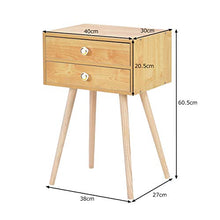 DREAMADE Comodino in Legno per Camera da Letto Comodino con Cassetti 40x30x60,5cm
