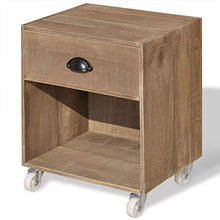 Comodino con Cassetto, 2 Pezzi Comodino con 4 Ruote, Comodini da Notte con Cassetto e Ripiano Organizzatore da Letto Comodini da Salotto, per Camera Da Letto, Moderno, Marrone, 38x31.5x46.5cm