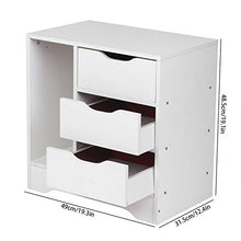 RBSD Tavolo Resistente, cassettiera, Mobile Lucido, Robusto per la casa per scrivania per mobili per Camera da Letto(White)