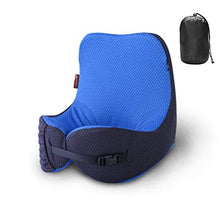 ZJM Cuscino da Viaggio, Memoria di Cotone A Forma di U Travel Office Volo Cuscino per Soddisfare Le Diverse Sleeping Postura Cuscino Portatile,Blu