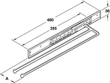 Gedotec H6006 - Portasciugamani estraibile per bagno e cucina, cromato lucido, 3 bracci, lunghezza 465 mm, prodotto in Germania, 1 pezzo