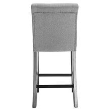 WOLTU® BH103hgr-2 Coppia Sgabelli da Bar Sedia Alta Cucina Seduta imbottita Fodera Lino Gambe Legno 2 Pezzi Grigio Chiaro