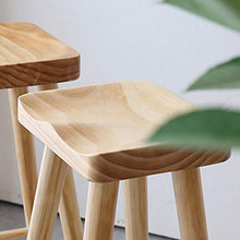XuQinQin Nordic Solido Pine Bar Sgabello con pedana casa Sedia da Cucina sgabelli da Bar (Size : Medium)