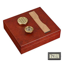 QZF Holder Cigar Cigar Caso Cigar Humidor Box 30-35 Sigarette Cedar Legno umidificatore Storage Case Cigar Box con igrometro,Rosso