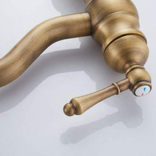 HYY-YY - Rubinetto per lavabo in rame anticato, colore: Nero antico spazzolato