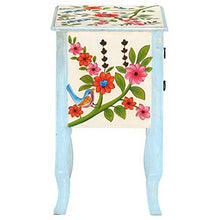 Tidyard Comodino Francese Dipinto a Mano con 2 Cassetti in Legno di Mango e MDF 40x30x50 cm,Comodino Camera da Letto con Cassetti,Comodino Cameretta con Cassetti,Comodino con Cassetti