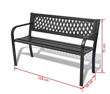Hanper - Poltrona da giardino per 2 persone, per giardino, cortile, terrazzo, parco, caffè, 118 x 50 x 75 cm