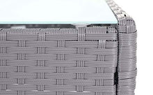 Mendler Salottino da Esterno Giardino HWC-D82 polyrattan Grigio con Cuscini Avorio