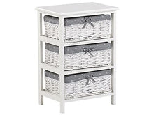 Cassettiera a Torre con 3 Ceste 58 x 40 cm Bianco e Grigio Zuri Zuri