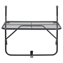FAMIROSA Tavolo da Balcone Nero 60x40 cm in Acciaio