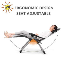 YYAI-HHJU Zero Gravity Recliner Sunbathing Folding Recliner with Thick Cushion for Deck Patio Beach Yard Cuscinetto Peso 150 kg Marrone