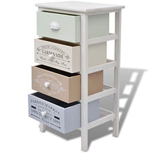 FAMIROSA Cassettiera in Stile Francese con 4 Cassetti in Legno