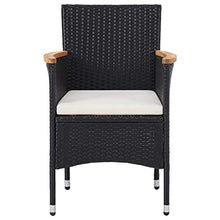 SKM Set Mobili da Pranzo per Giardino 5 pz Nero Polyrattan e Acacia (41.64kg)