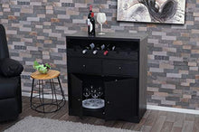 Portabottiglie Mobile per Vini HWC-F65 40x80x89cm Legno MDF Rovere Nero