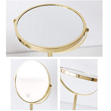 LLG Household Items& Double Sided ingrandimento Trucco dello Specchio, Oro Dressing Table Specchio 180 Gradi Rotazione Libera Migliore for Il Bagno o Camera da Letto del Piano d'appoggio