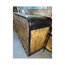 int. d'ailleurs - Cassettiera Industriale a Sei cassetti e Teak Riciclato - PAL404